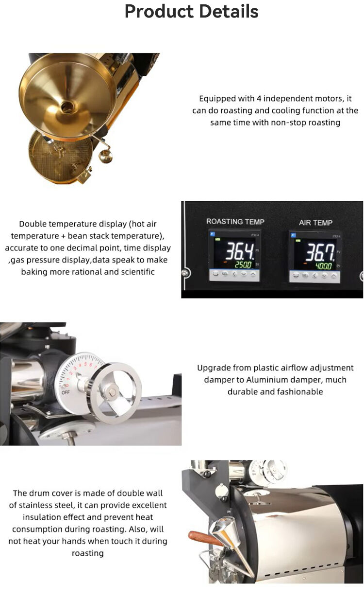 Bideli 1KG Electric Gas Coffee Roaster/coffee bean roasting machine for coffee shop supplier