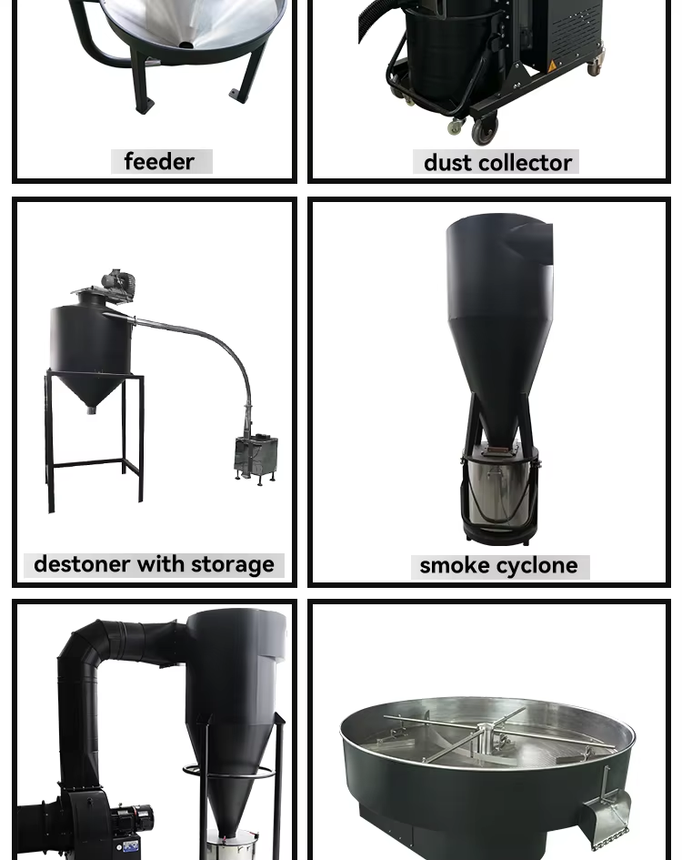 Bideli 20KG Gas type Coffee Roaster/Coffee beans roasting machine with automatic loader & destoner & dust collector details