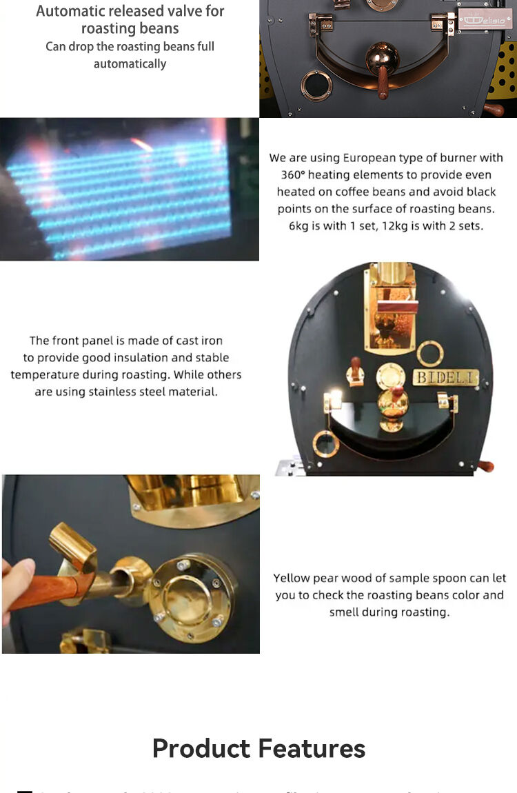 Best quality Bideli 6KG Gas Fully Automatic Coffee Roasting/Coffee Roaster Machine details