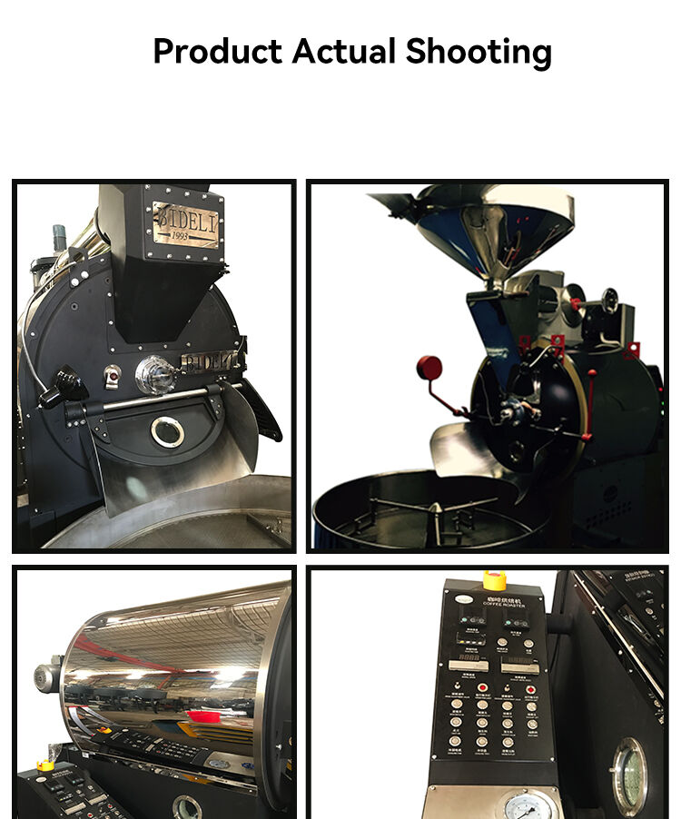 Bideli 60KG Gas Semi-automatic Coffee Roaster/Coffee beans roasting machine with automatic loader & destoner & dust collector details