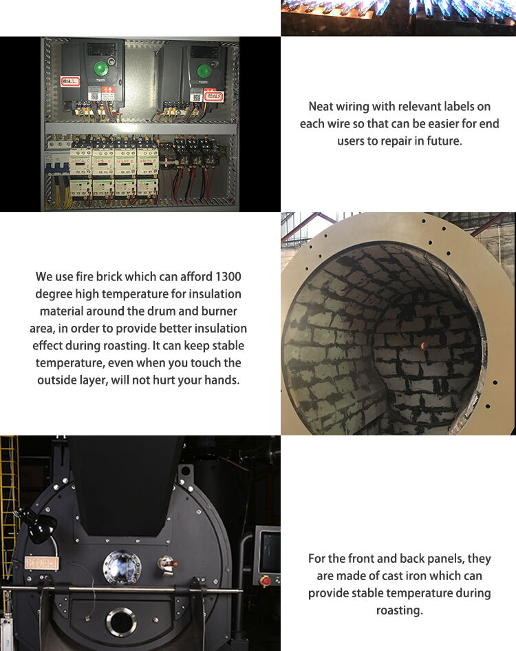 Bideli 60KG Gas Semi-automatic Coffee Roaster/Coffee beans roasting machine with automatic loader & destoner & dust collector factory