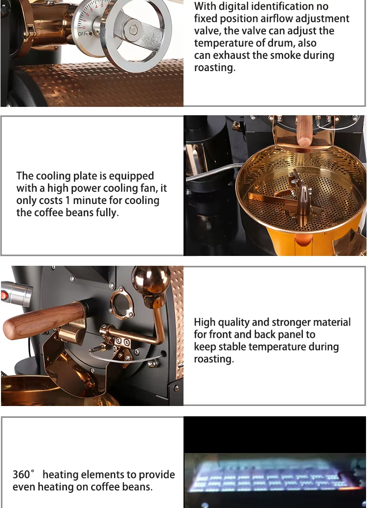 600G Gas Manual Coffee Roaster for Cafe sample roasting machine details
