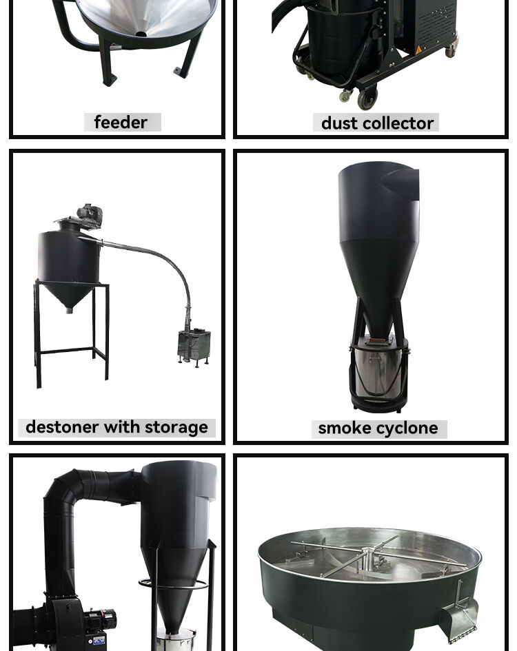 Bideli 60KG Gas Semi-automatic Coffee Roaster/Coffee beans roasting machine with automatic loader & destoner & dust collector supplier