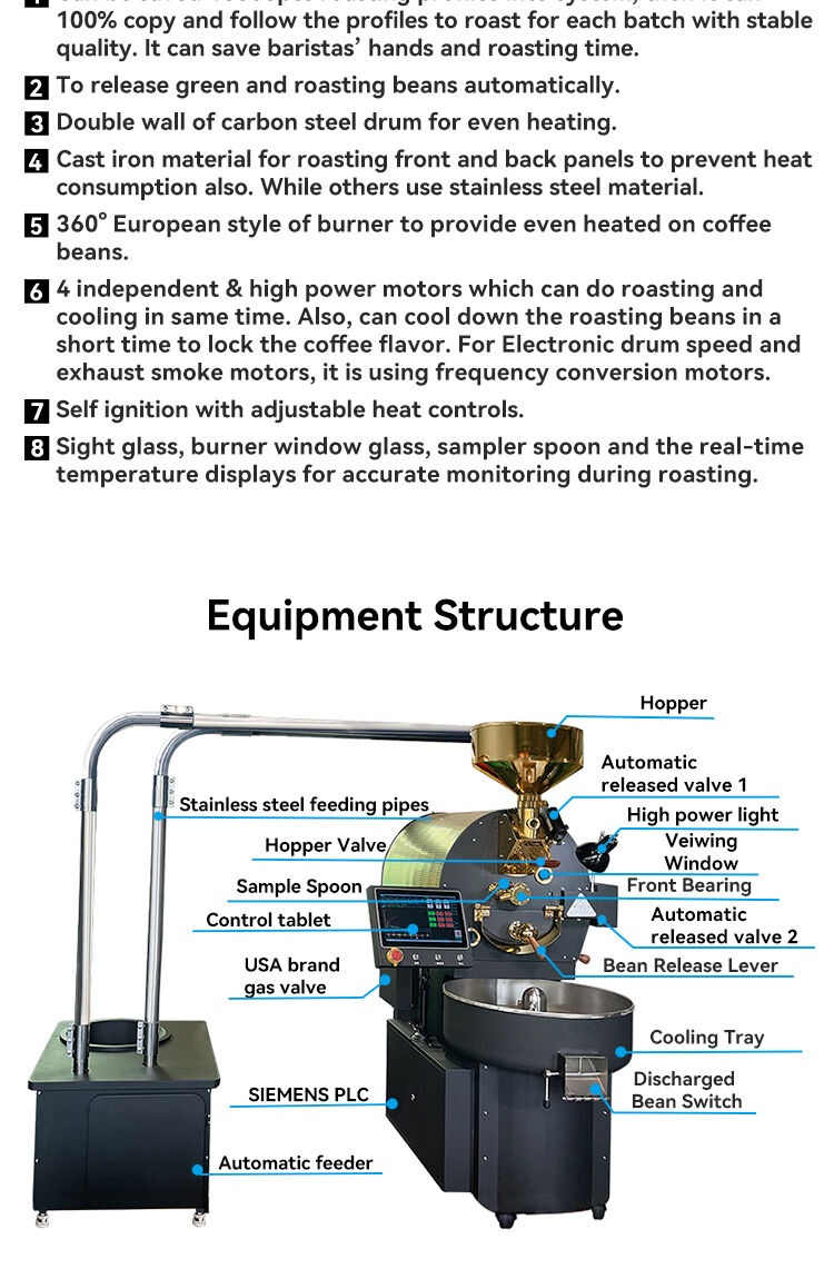 Bideli 12KG Gas Fully Automatic Coffee Roasting/Coffee Roaster Machine with automatic loader supplier