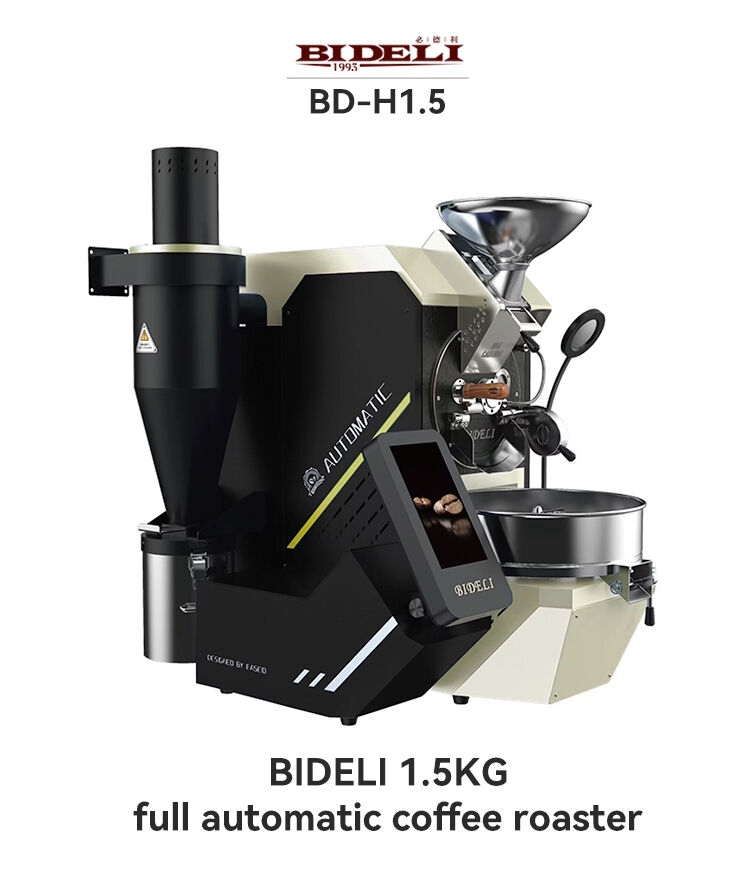 Bideli 1.5KG Gas/Electric Fully Automatic Coffee Roaster/Coffee Roasting Machine manufacture