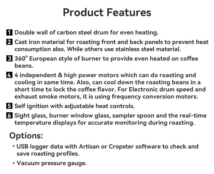 Bideli 6KG Gas type Coffee Roaster/Coffee roasting machine for roasting workshop used manufacture