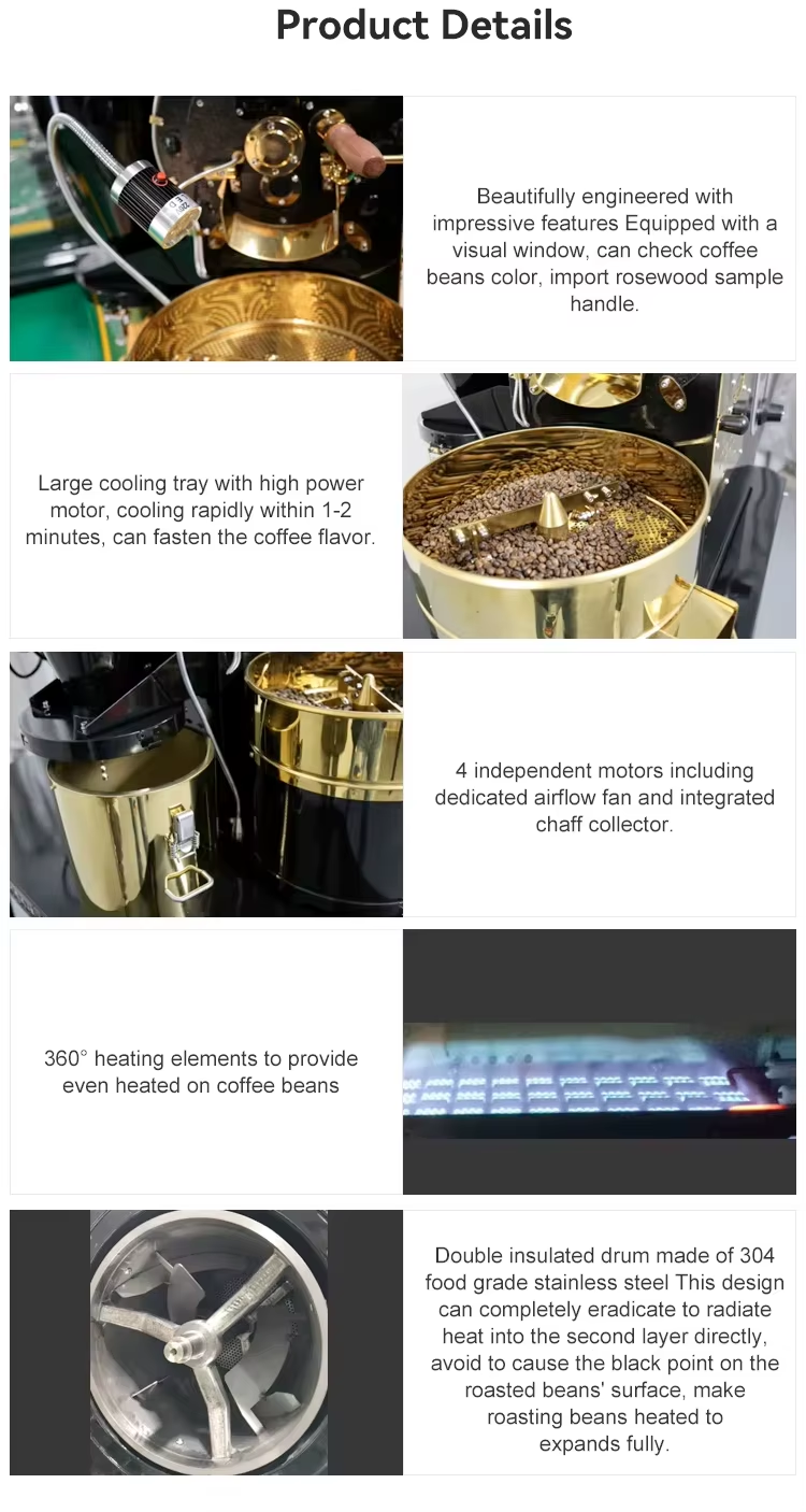 Bideli 2KG high quality coffee bean roaster coffee roasting machine for commercial use factory