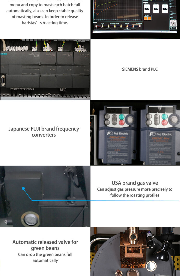 Bideli 12KG Gas Fully Automatic Coffee Roasting/Coffee Roaster Machine with automatic loader manufacture