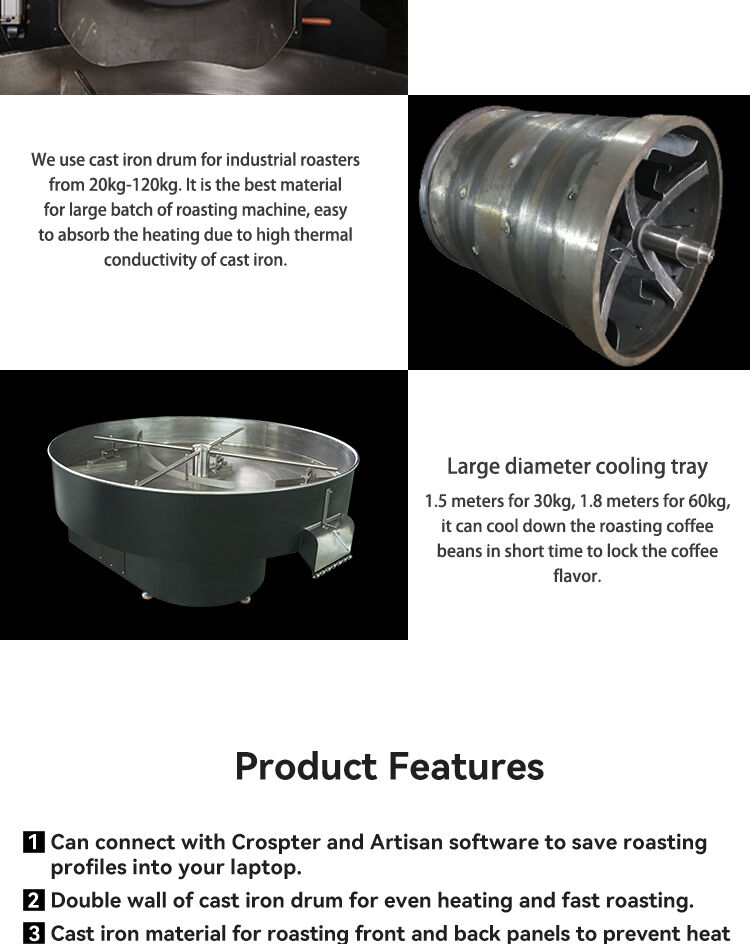 Bideli 20KG Gas type Coffee Roaster/Coffee beans roasting machine with automatic loader & destoner & dust collector manufacture