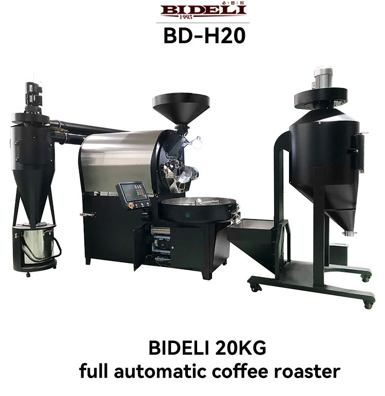 Bideli 20KG Gas Fully Automatic Coffee Beans Roasting/Coffee Roaster Machine with automatic loader and destoner details