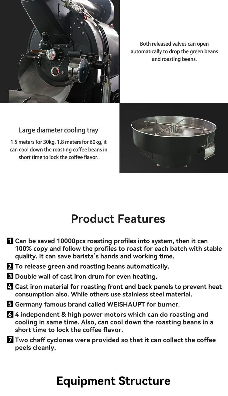 Bideli 20KG Gas Fully Automatic Coffee Beans Roasting/Coffee Roaster Machine with automatic loader and destoner supplier
