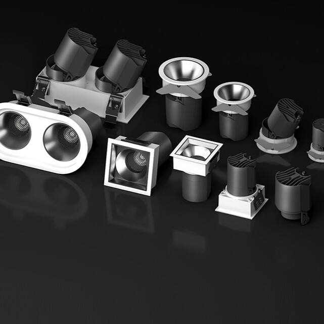 Aluminium PC Inbyggd LED-Downlight – COB-Ljuskälla, 5W7W10W12W15W20W för kommersiell & museianvändning