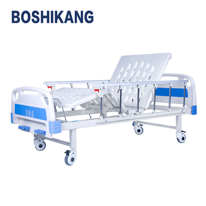 2-Crank Manual Steel And Metal Hospital Bed For Medical Use