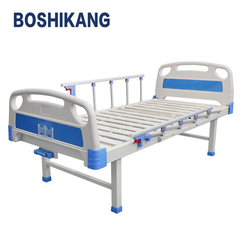 Low-Cost Manual Medical Bed with 1 Crank Adjustment and Sturdy Metal Frame