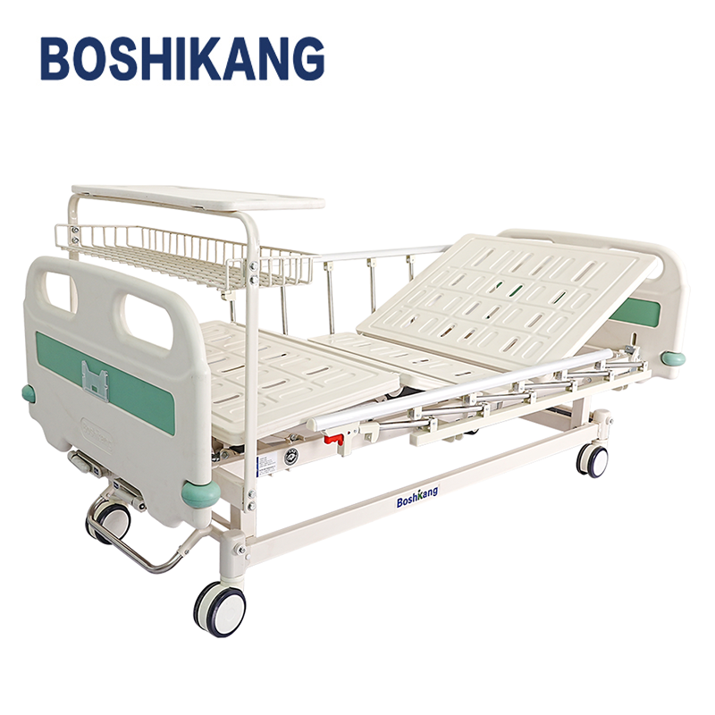 High-Quality Hospital Bed with 2 Cranks, Adjustable Backrest and Steel Frame