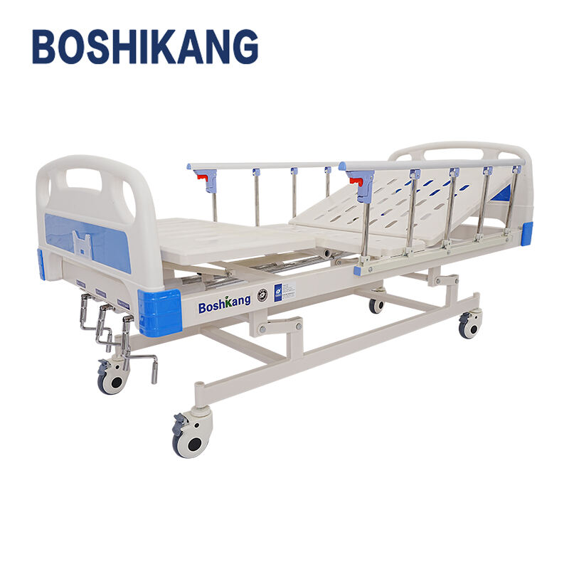 Good-Quality Manual 3 Crank Hospital Bed With Adjustable Features For Medical Use