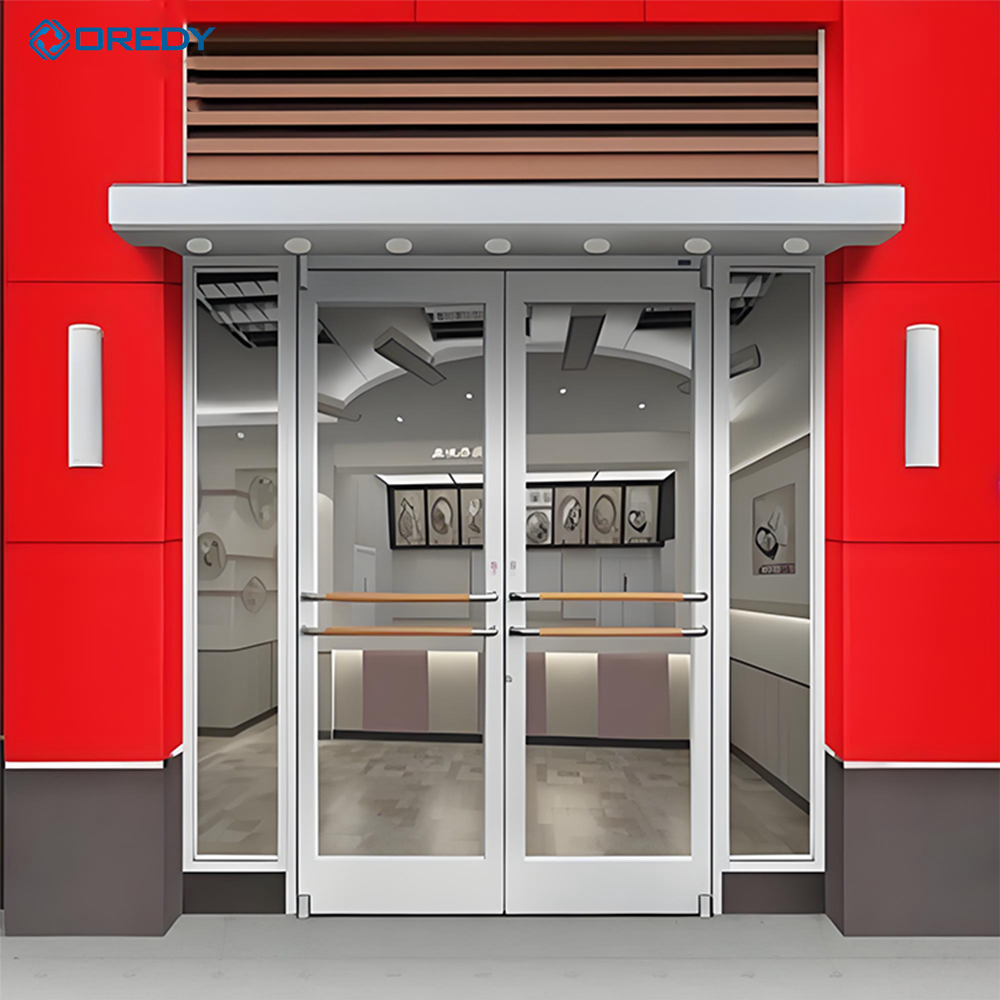 Алуминиева люлееща врата в американски стил OREDY KFC за ресторанти и търговски входове