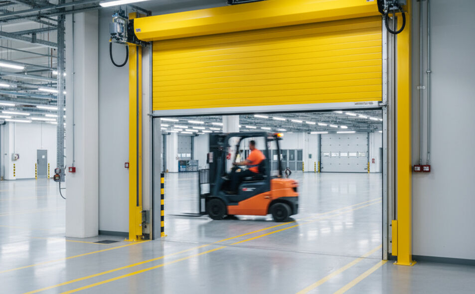 High-Speed PVC Rolling Doors Installed Across a 45,000 Sq. M. Cold Chain Logistics Facility in Northern Europe