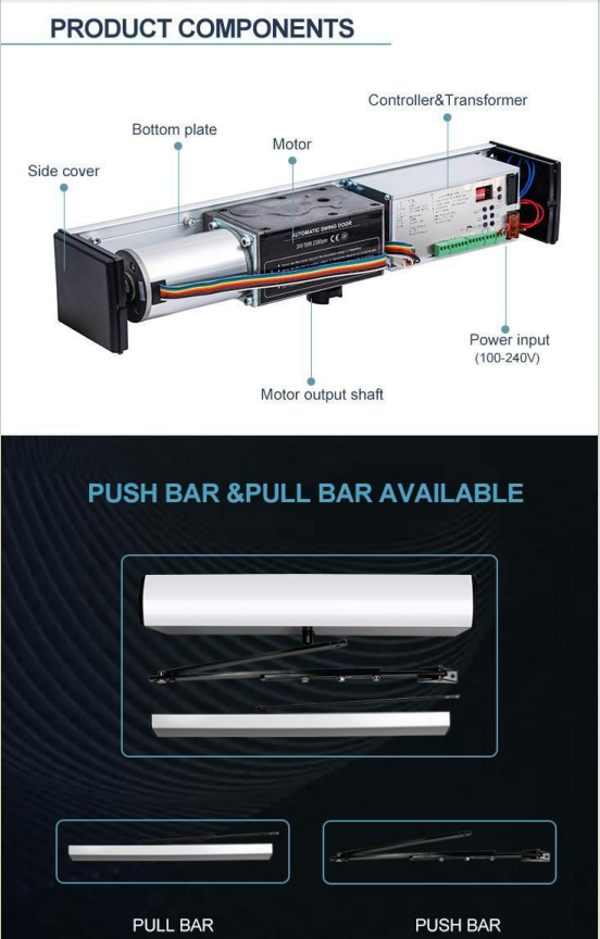 OREDY 100KG Low Energy Swing Door Operator c/w Cover And Slide Arm factory