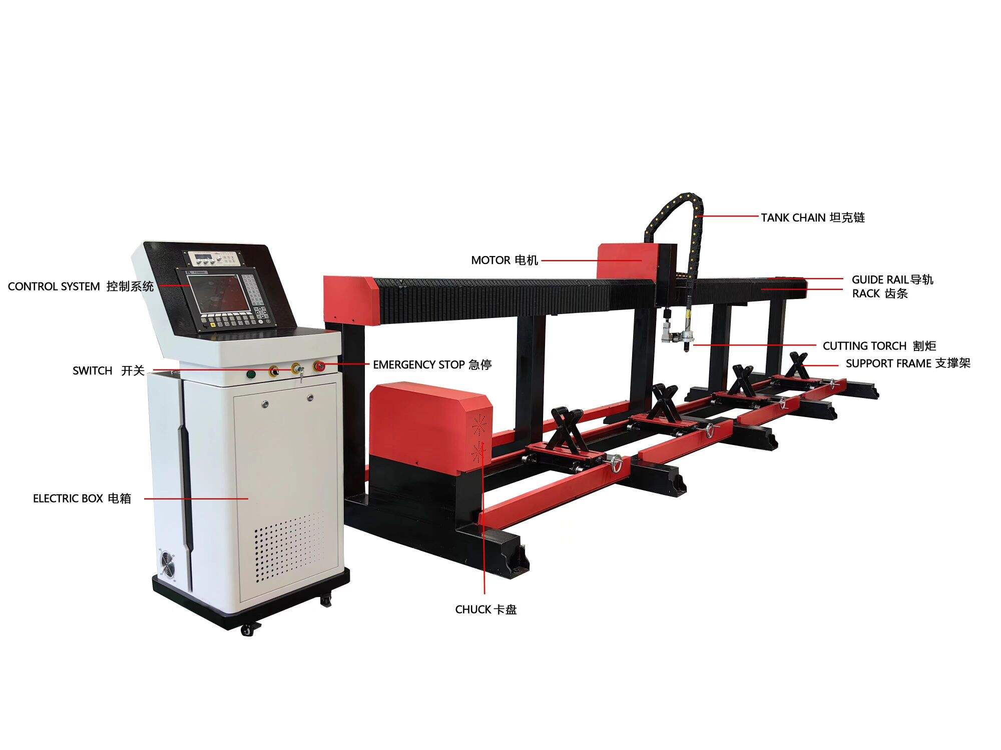 Tube CNC Plasma Cutting Machine Round Metal Stainless Steel Carbon Steel Aluminum Circle Pipe Automatic 220V/380V Provided