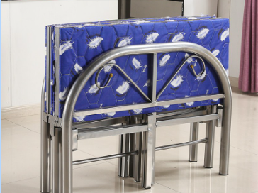 product modern design single iron bed frame durable metal folding bed platform for bedroom or apartment used in schools-3