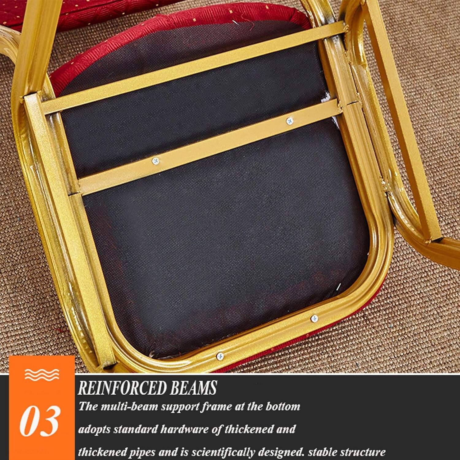 metal frame stackable banquet chair cheap church hall party hotel wedding chair-2