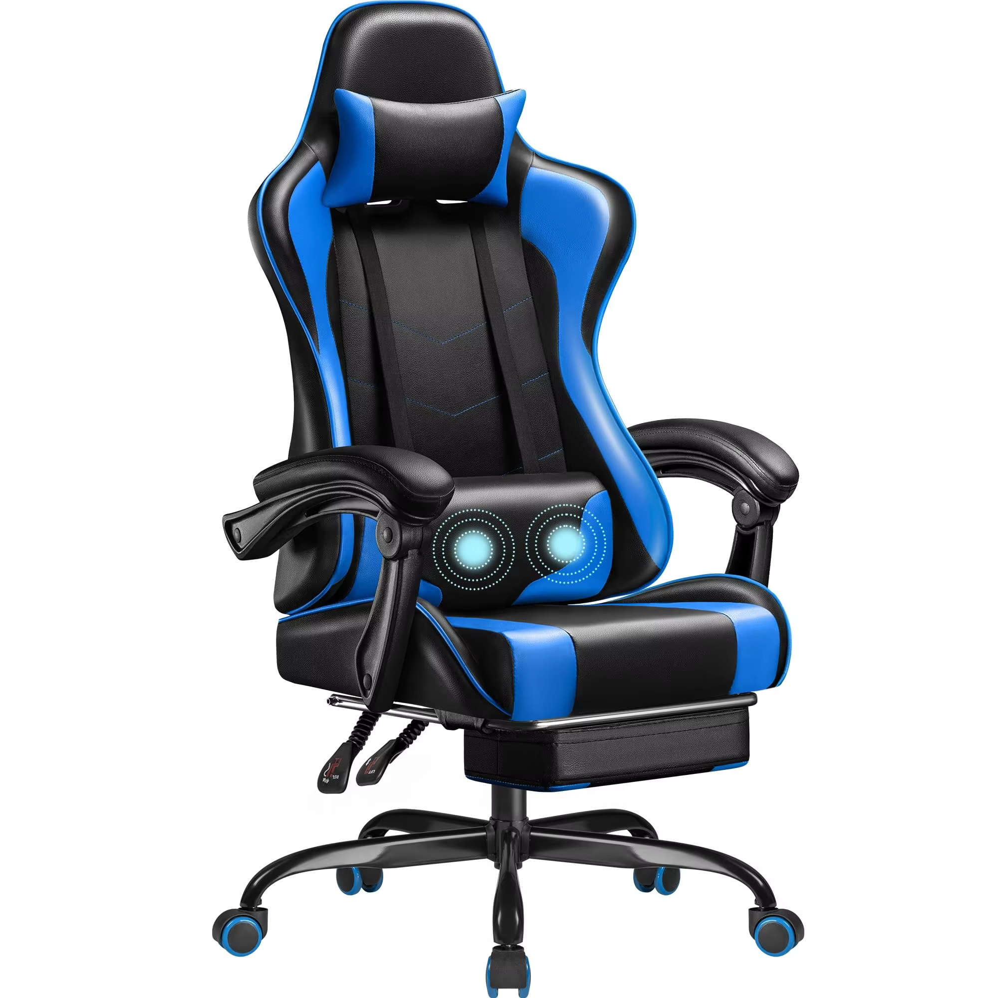 product factory price pc computer gaming chair pu leather silla gamer massage racing game chair with footrest-1