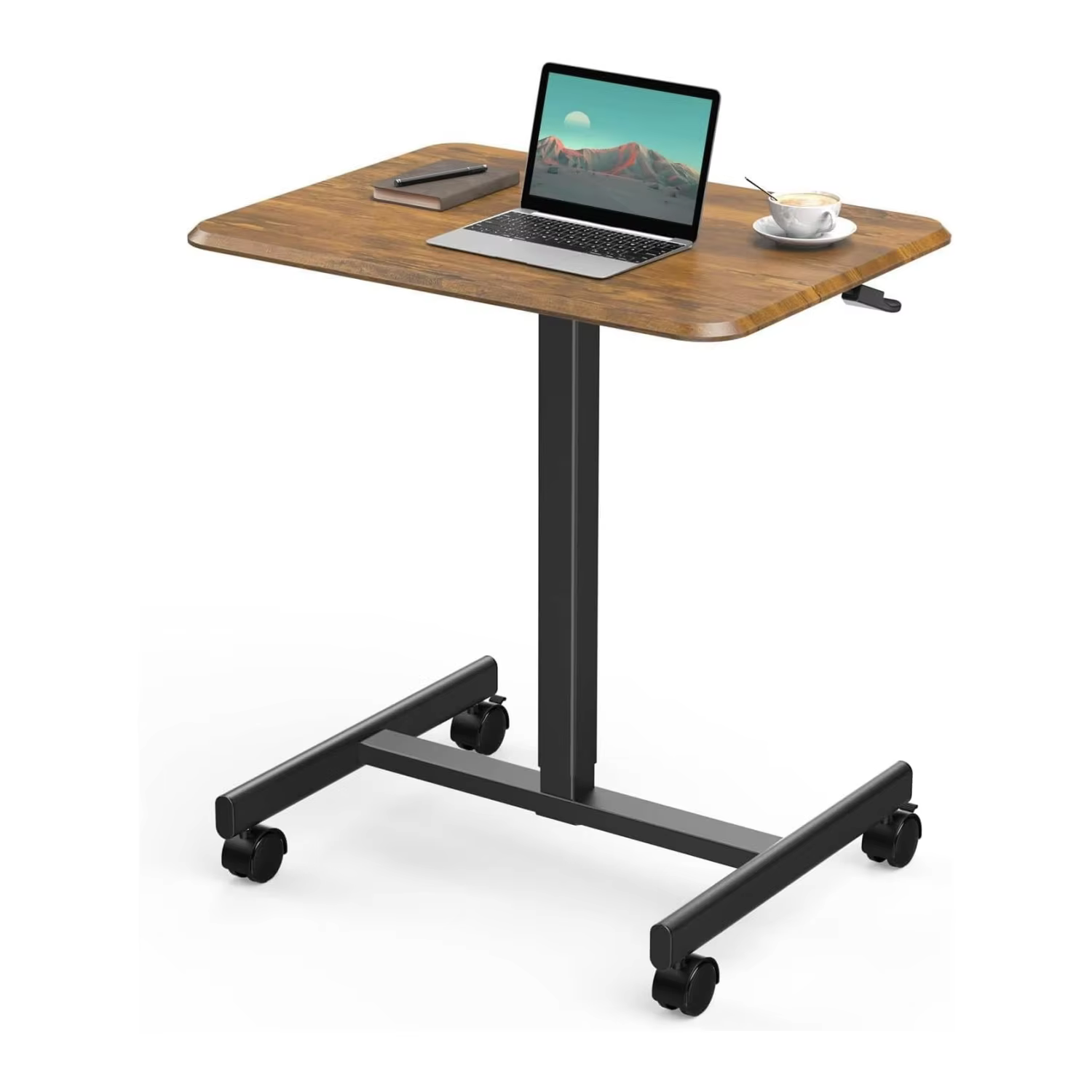 one leg pneumatic gas lift mechanism table adjustable trestle table hydraulic lift table with wheels-3