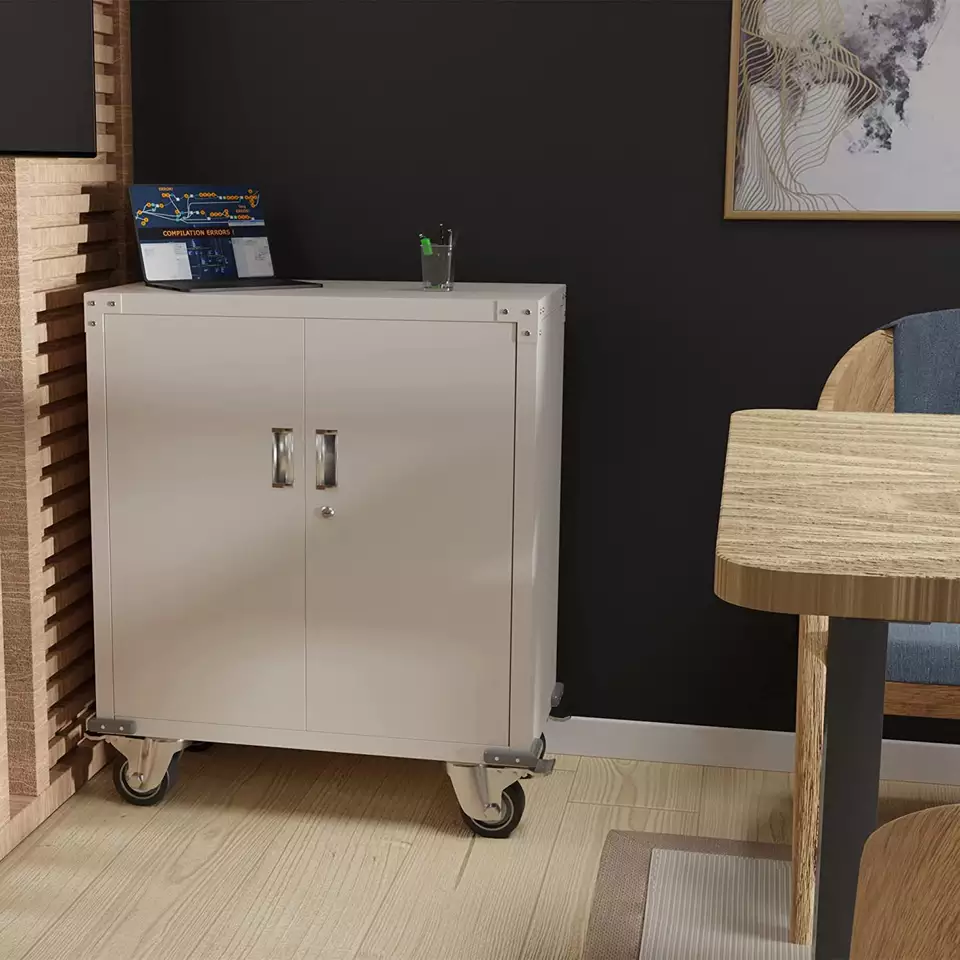 Office Furniture Low 2 Door Metal Filing Cabinet With Wheels and Shelf factory