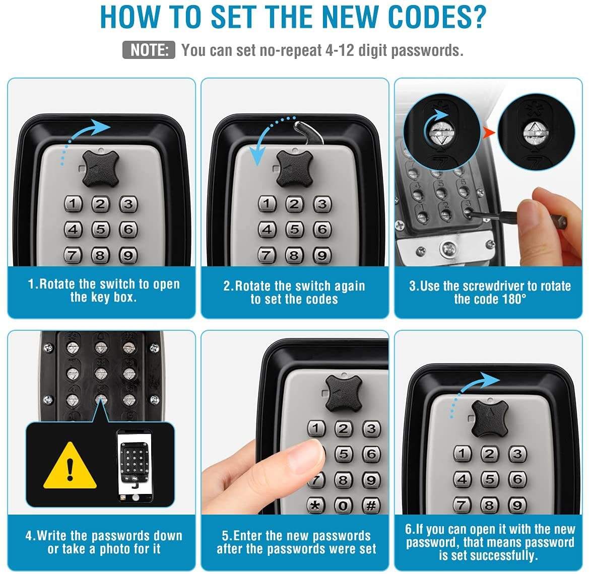 Car Window Key Lock Box Outside Wall Mounted Combination Key storage box Waterproof Key Safe Storage Lock Box manufacture