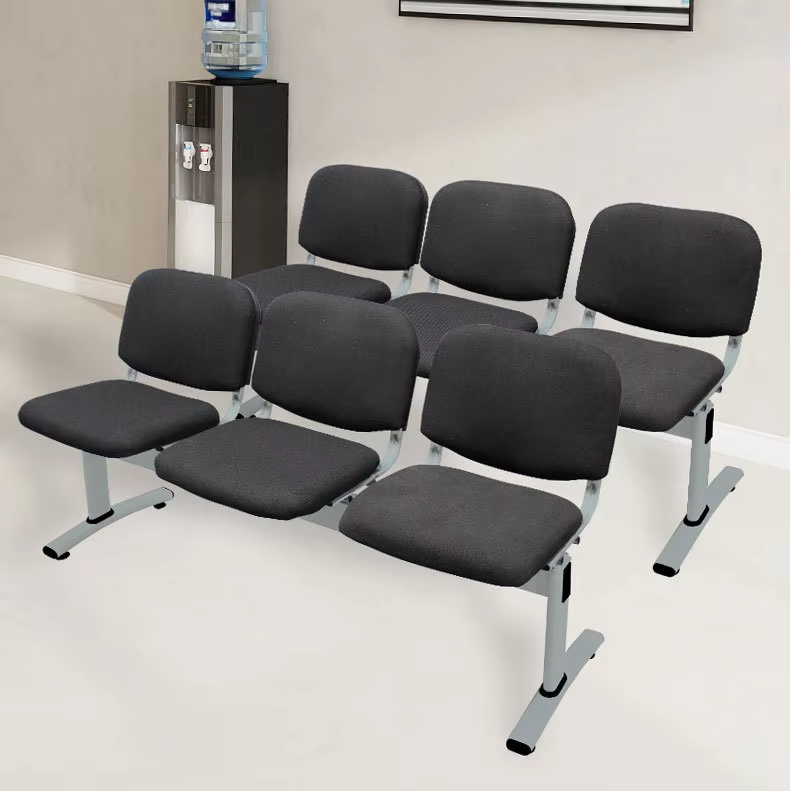 product high quality fabric public airport waiting chair cinema hospital chair stylish indoor public furniture blue seat with cushion-3