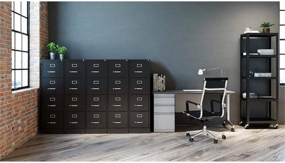 product factory directly sales fireproof vertical file cabinet with 4 drawer 1 hours fireproof steel filing drawer cabinet-0