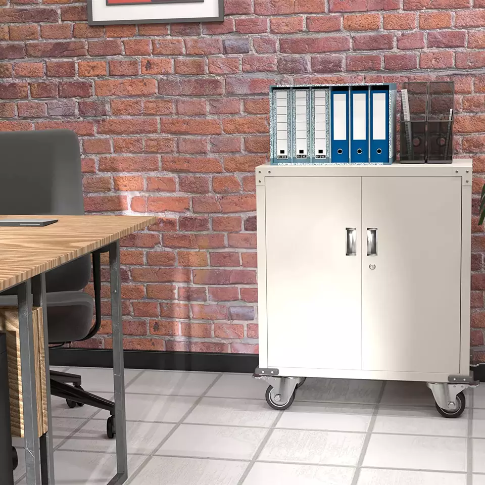 Office Furniture Low 2 Door Metal Filing Cabinet With Wheels and Shelf factory