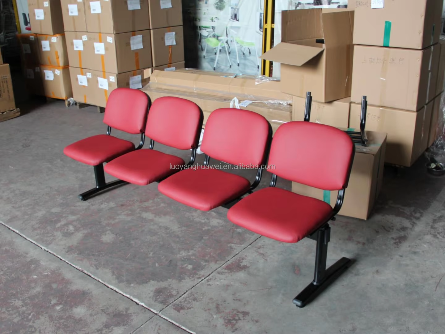 product high quality fabric public airport waiting chair cinema hospital chair stylish indoor public furniture blue seat with cushion-0