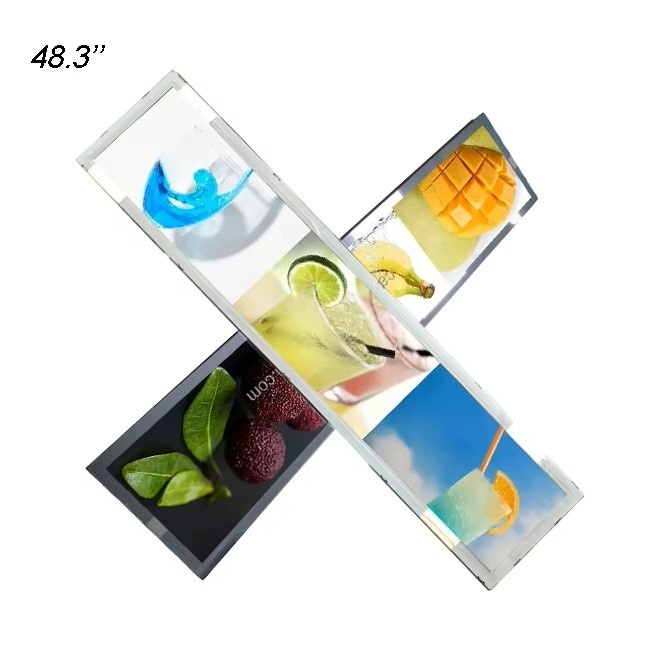 شاشة LCD ممتدة مقاس 48.3 بوصة من AUO P483IVN02.0 تدعم 1920(RGB)*320، 700 نيت للإعلانات الرقمية واللوحات الإعلانية الرقمية