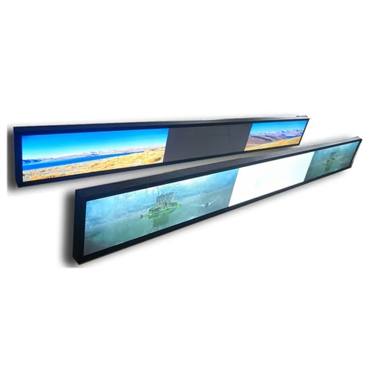 4K 74.9 tommer strakt bar display understøtter 3840*336(RGB) digital hylde LCD reklame display Digital skiltning og display
