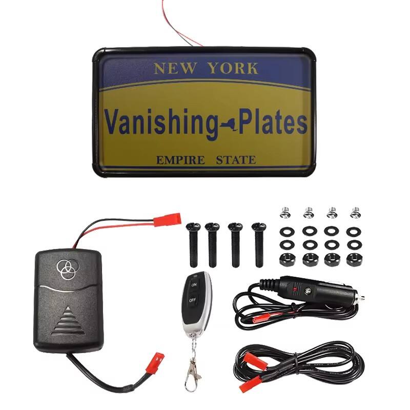 Invisible Vanish License Plate Motorcycle Phantom Number Tint Black Fog Hide Away License Plate Frame for Play