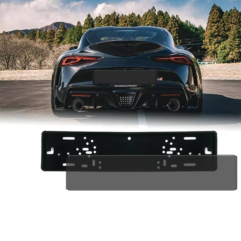 New Style 520*110mm Black Film Plate EU Car Silicone Frame License Plate for European Cars Display