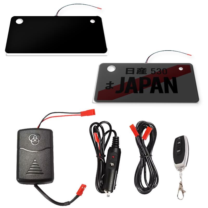 Electric Remote Control Fog License Plate Black For Japanese Cars