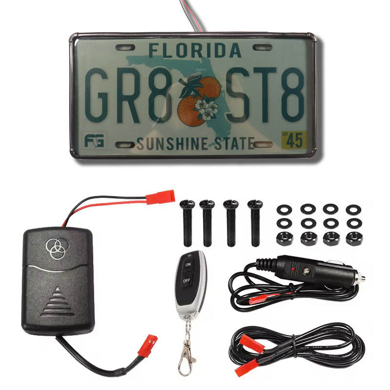 Black Film Plate 300*150mm Electric Remote Control Car License Plate for USA CA Cars