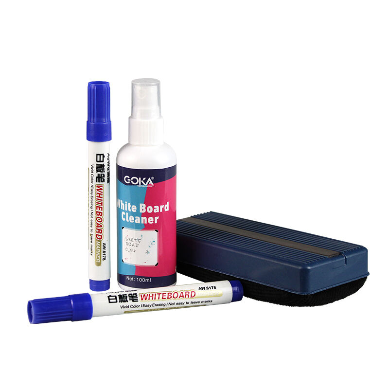 GK-S29 Goka bakterizid Whiteboard Sprayreiniger Sammetradiergummi mit 2 Markierungsstiften
