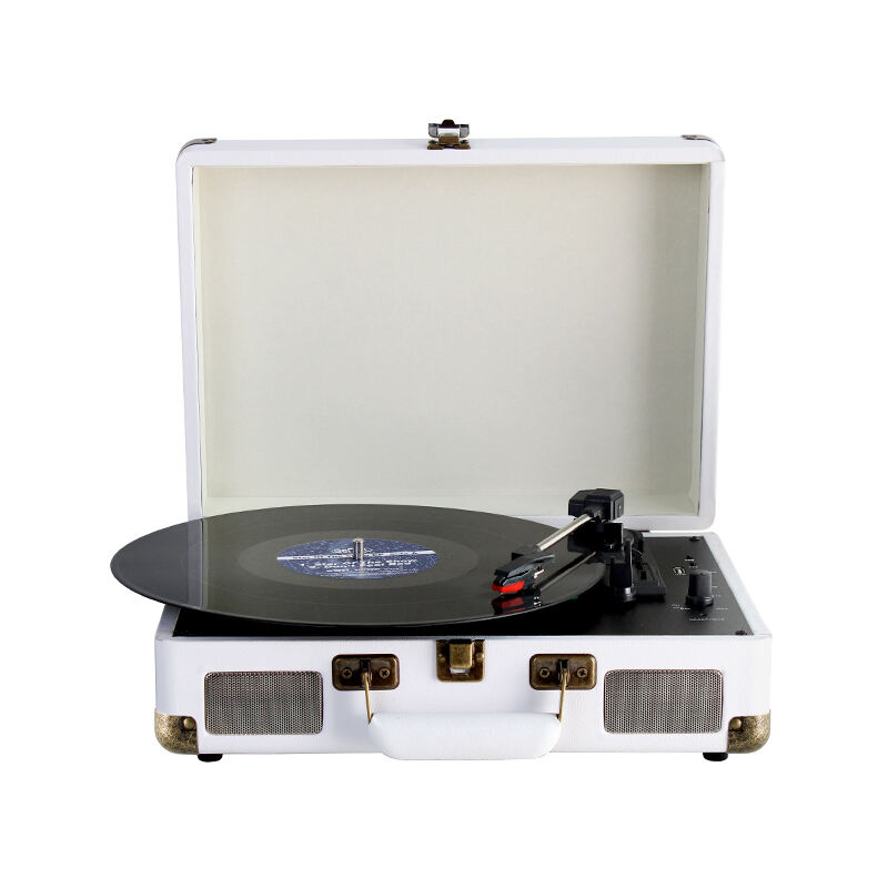 RP-01P Hochwertiges Leder 3 Geschwindigkeiten USB/BT Schallplatten-Spieler Vinyl Records Spieler Halbautomatisch