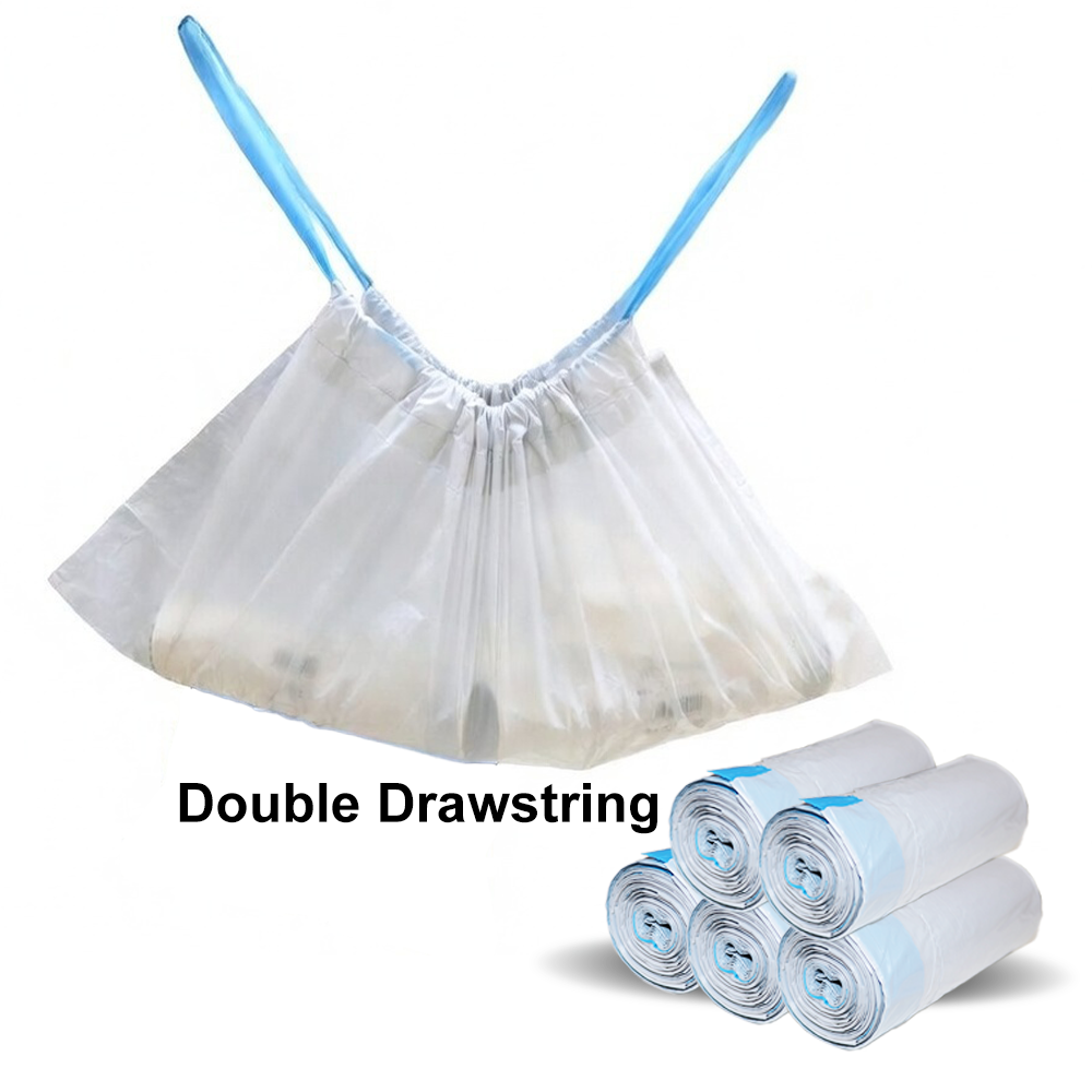 Custom Dual-Pull Drawstring Garbage Bags – OEM Factory Direct