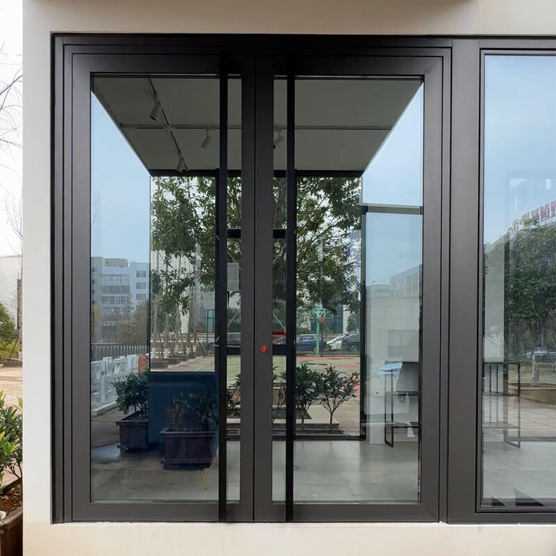 GAD75PC House home aluminum glass entrance door outward inward swing casement flush door