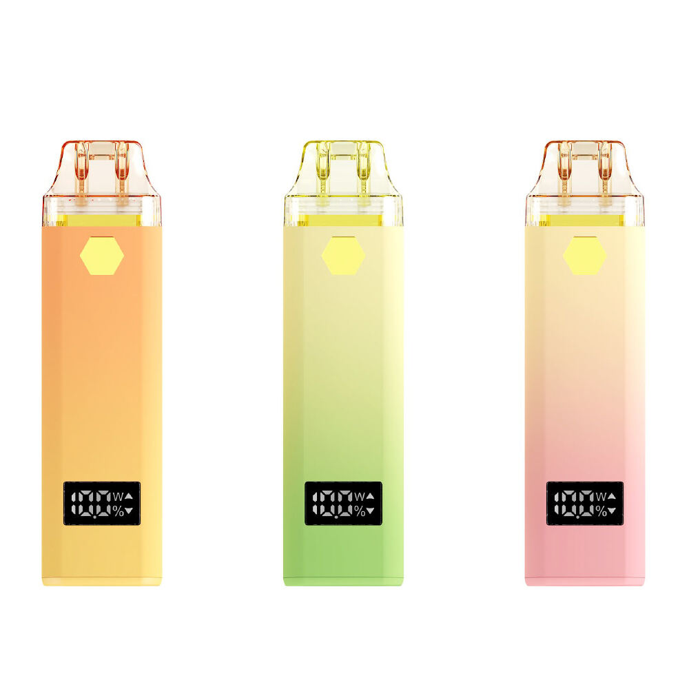 Vaporizador CBD/THC Descartável de Dupla Câmara com Três Sabores e Pré-aquecimento com Display de Tela