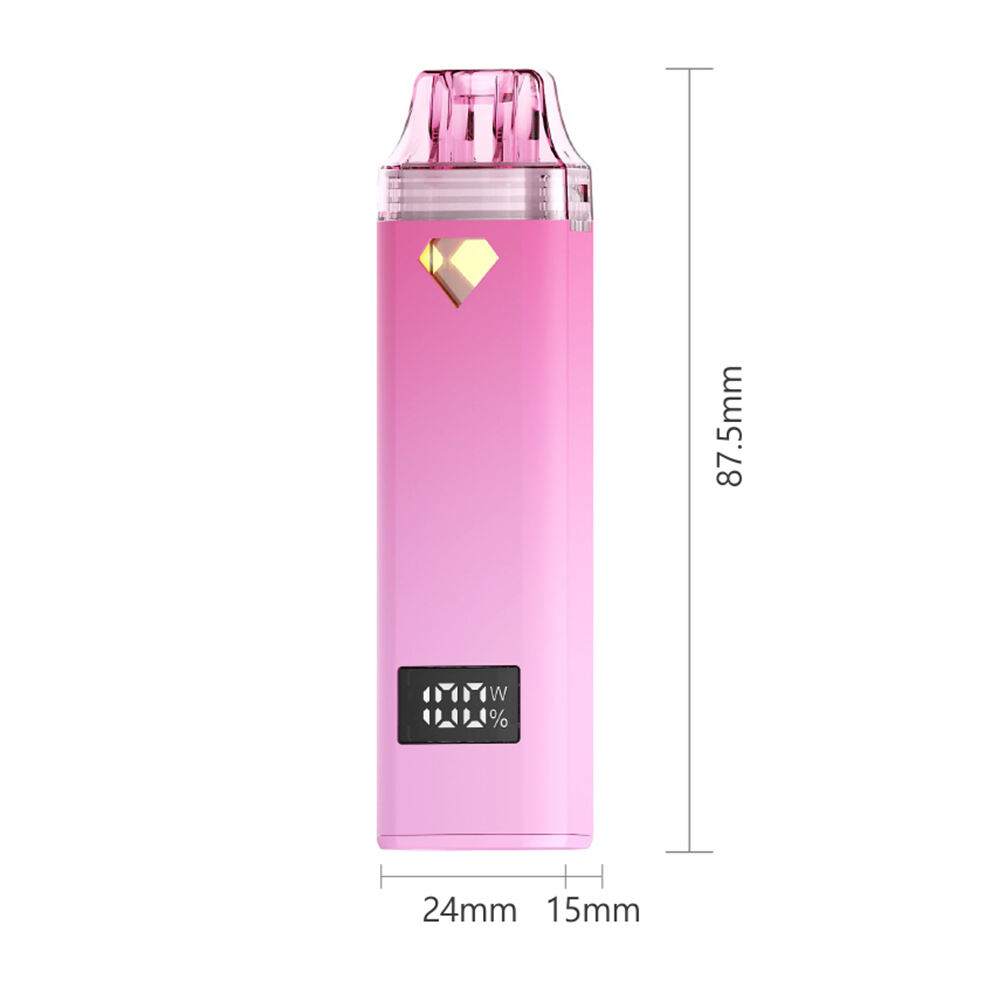Vaporizador CBD/THC Descartável de Dupla Câmara com Três Sabores e Pré-aquecimento com Display de Tela