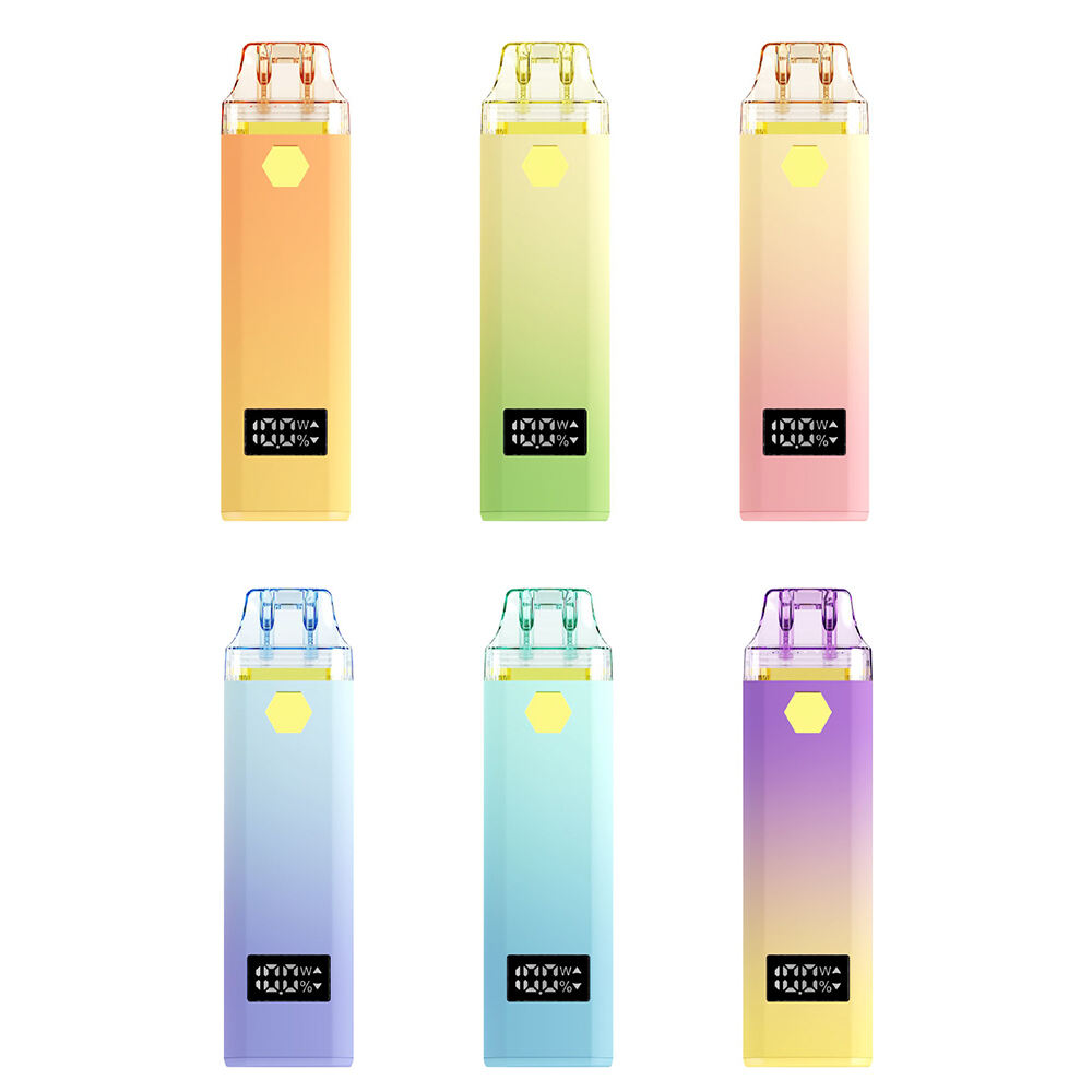 Vaporizador CBD/THC Descartável de Dupla Câmara com Três Sabores e Pré-aquecimento com Display de Tela
