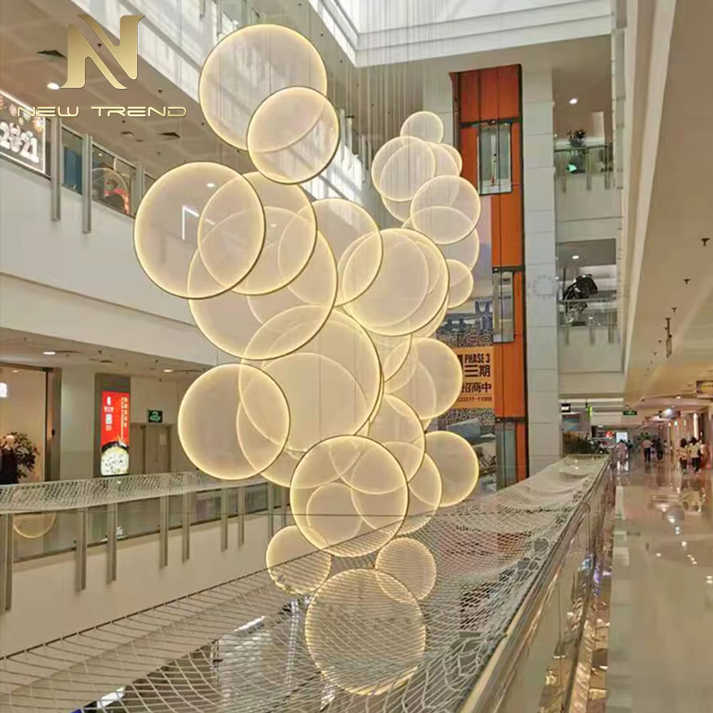CPL-316 Custom Indoor Decoration Hanging Light Villa Hall Hotel Lobby Mall Gallery LED Chandelier Light