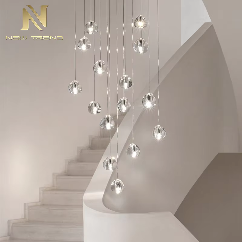CPL-401 Modern Design Indoor Villa Restaurant Hall Staircase Decoration Hanging Light Crystal Led Chandelier