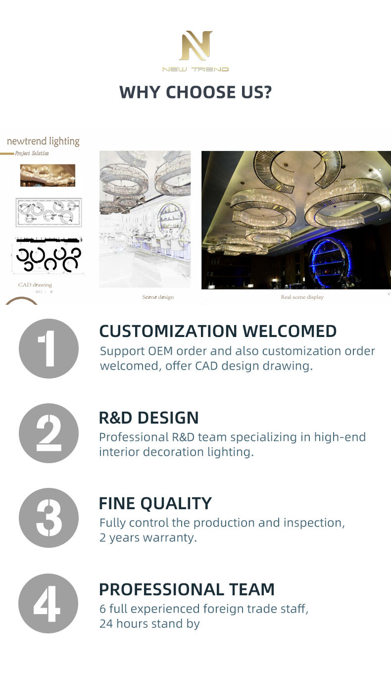 CPL-120 Luxury Style Indoor Decoration Custom Hotel Lobby Custom Luxury Crystal Chandelier Light factory